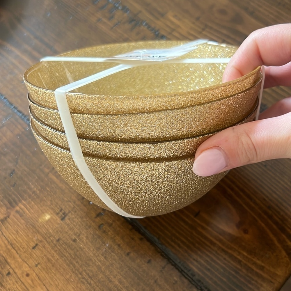 NWT - Akcam Turkish Metallic gold bowls set of 4 - Picture 2 of 5